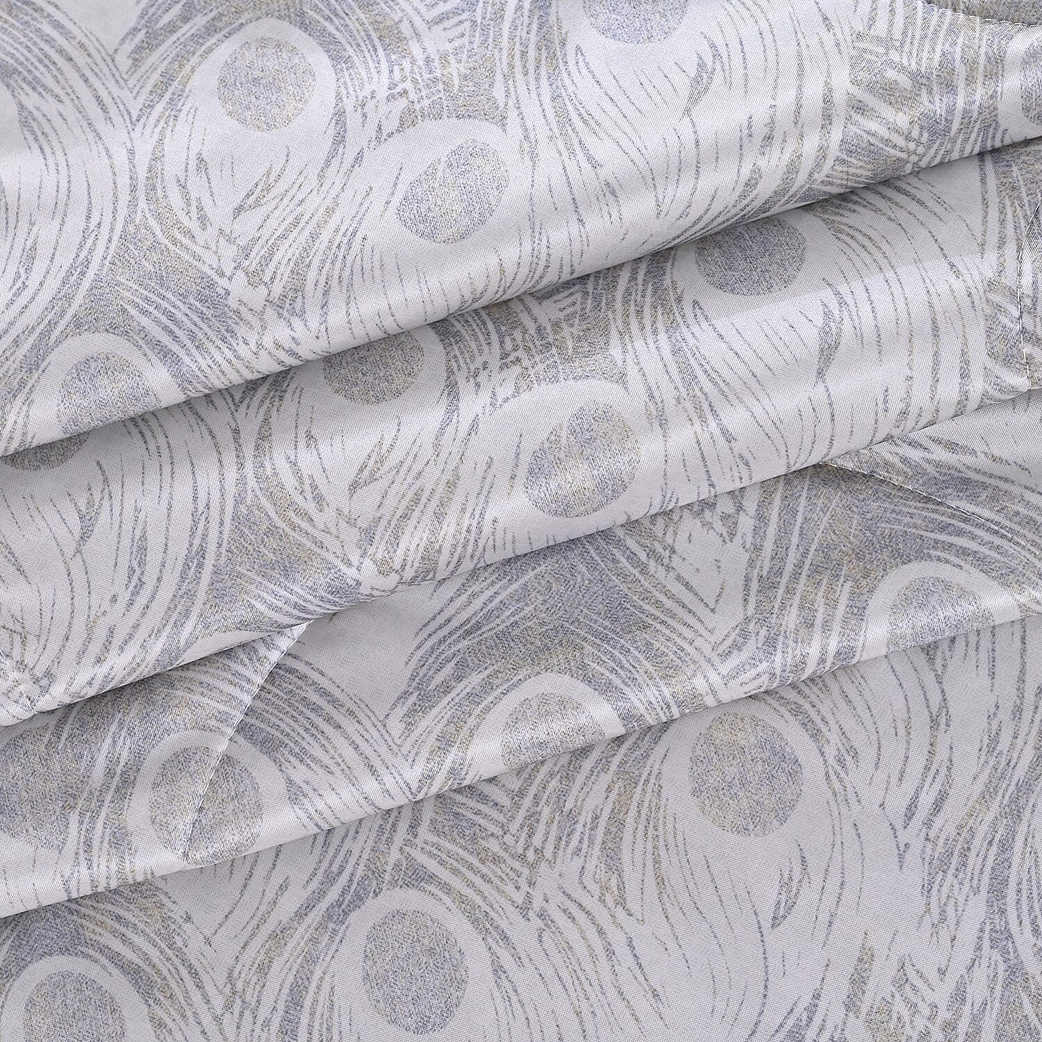 Hush Haven Printed Reversible Cooling Quilt with Mulberry Silk Filling(150x200 cm) - Silver