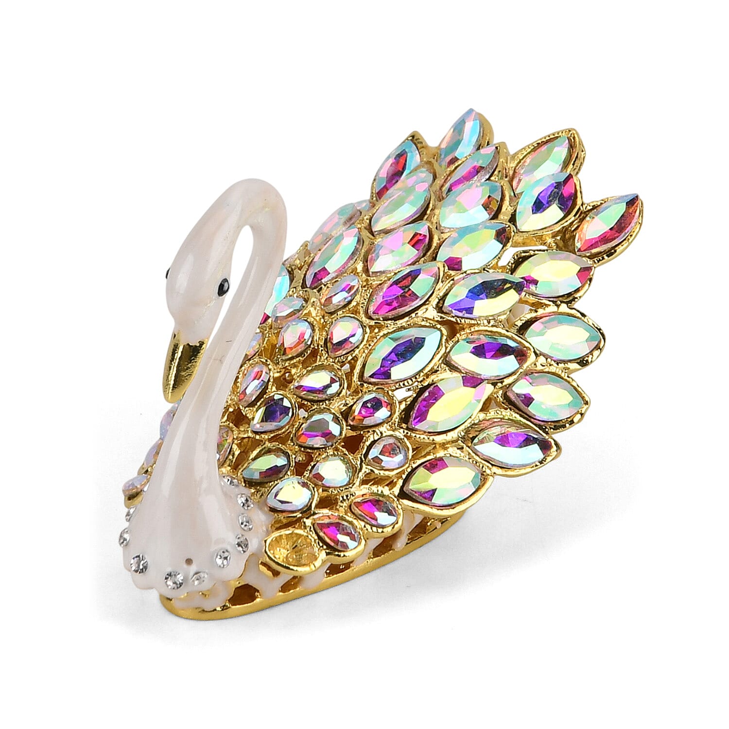 Livmore Swan Crystal Trinket Storage Box- AB