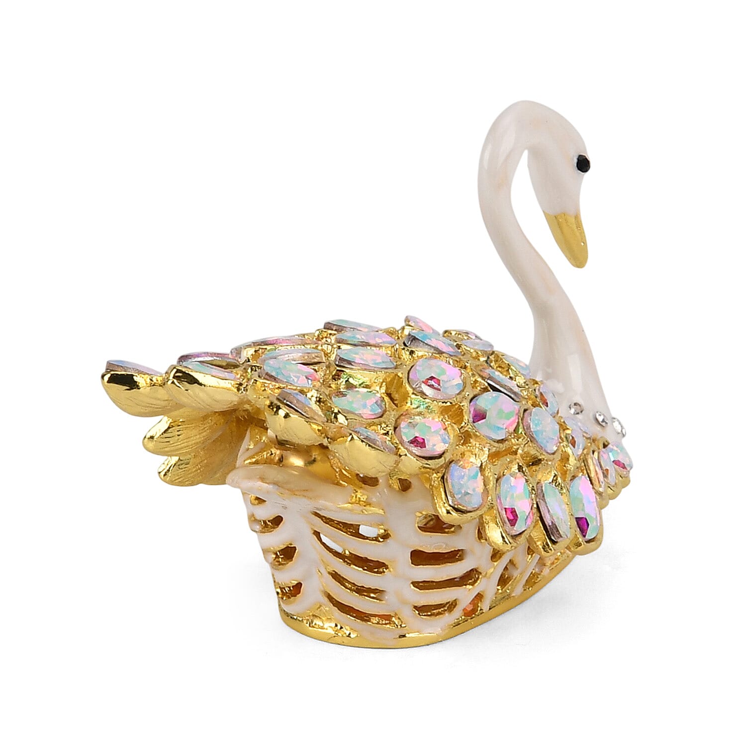 Livmore Swan Crystal Trinket Storage Box- AB