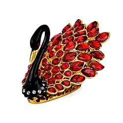 Livmore Swan Crystal Trinket Storage Box- Red