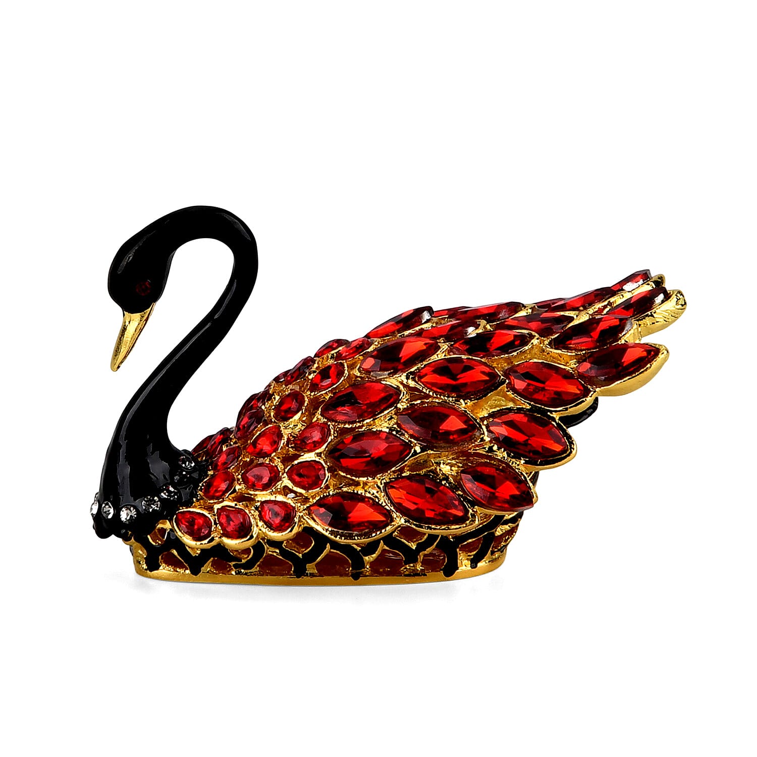 Livmore Swan Crystal Trinket Storage Box- Red