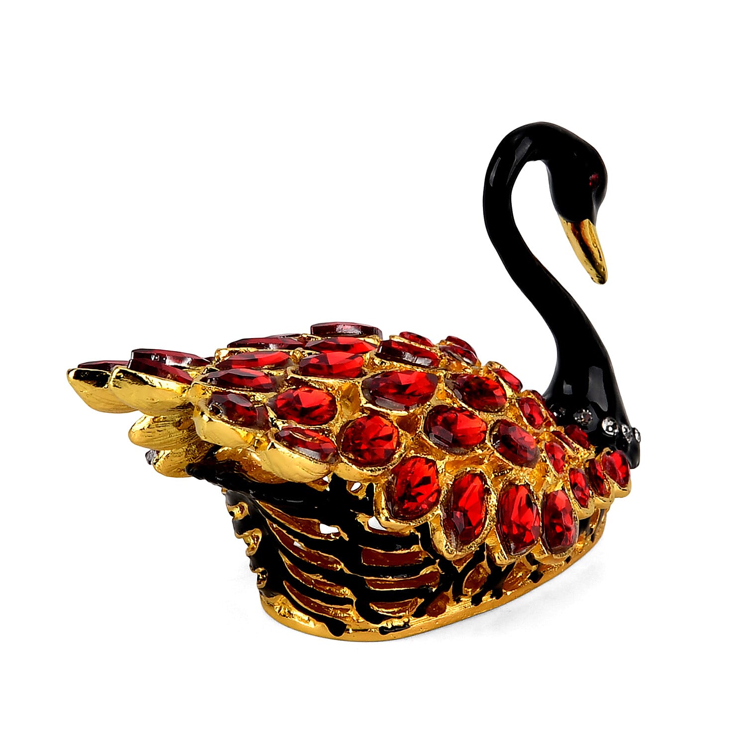 Livmore Swan Crystal Trinket Storage Box- Red