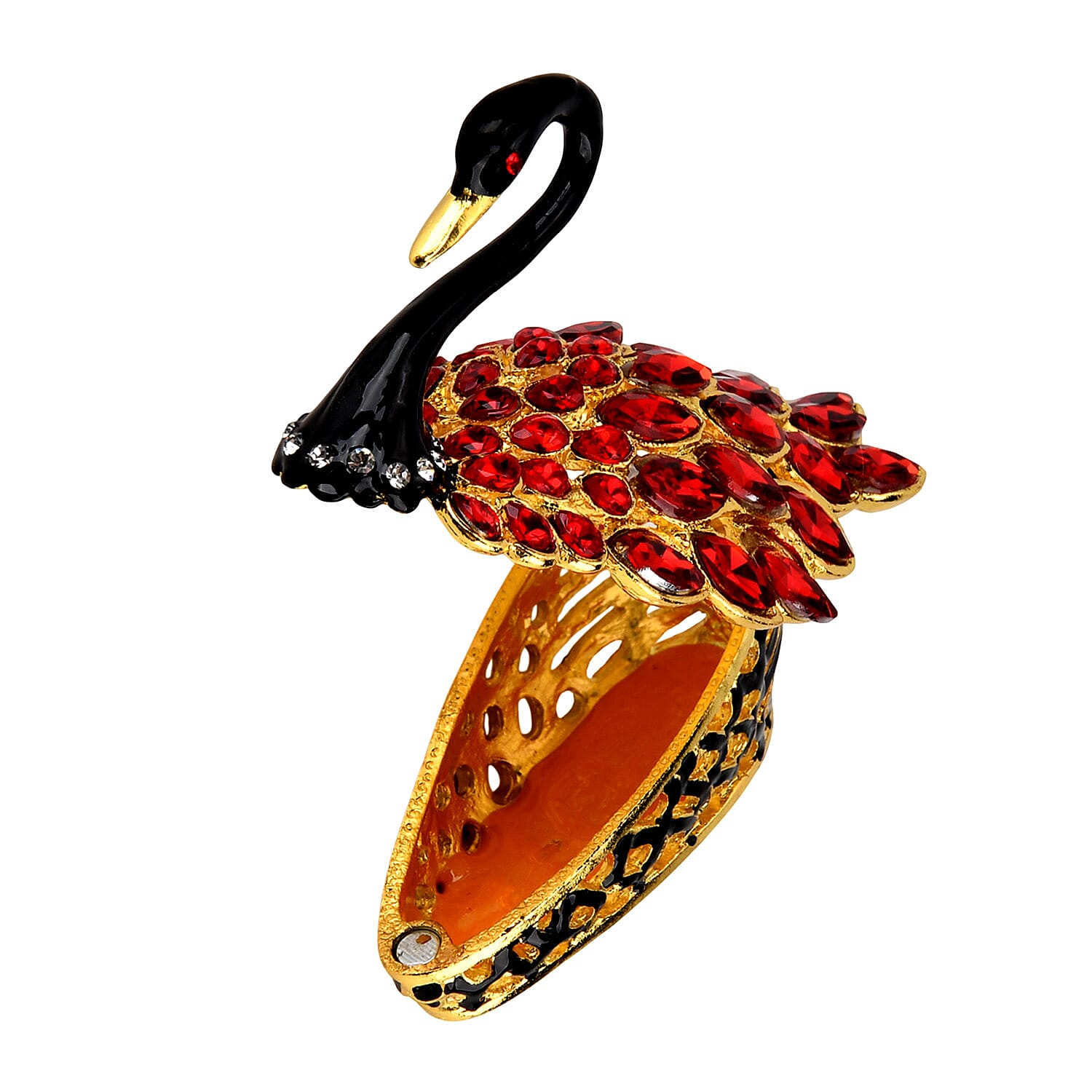 Livmore Swan Crystal Trinket Storage Box- Red