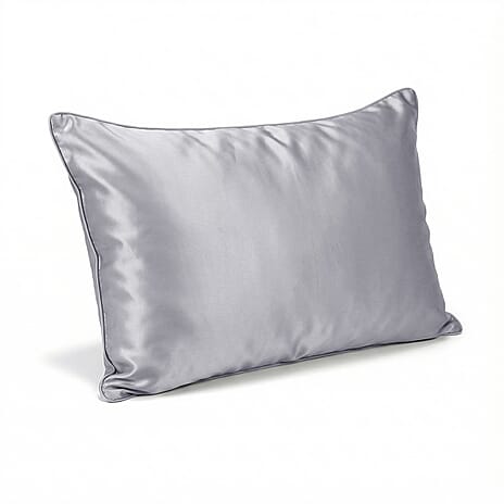 Hush Haven Nylon Solid Color Pillow Case and Cover (Size 50x1 cm) - Silver