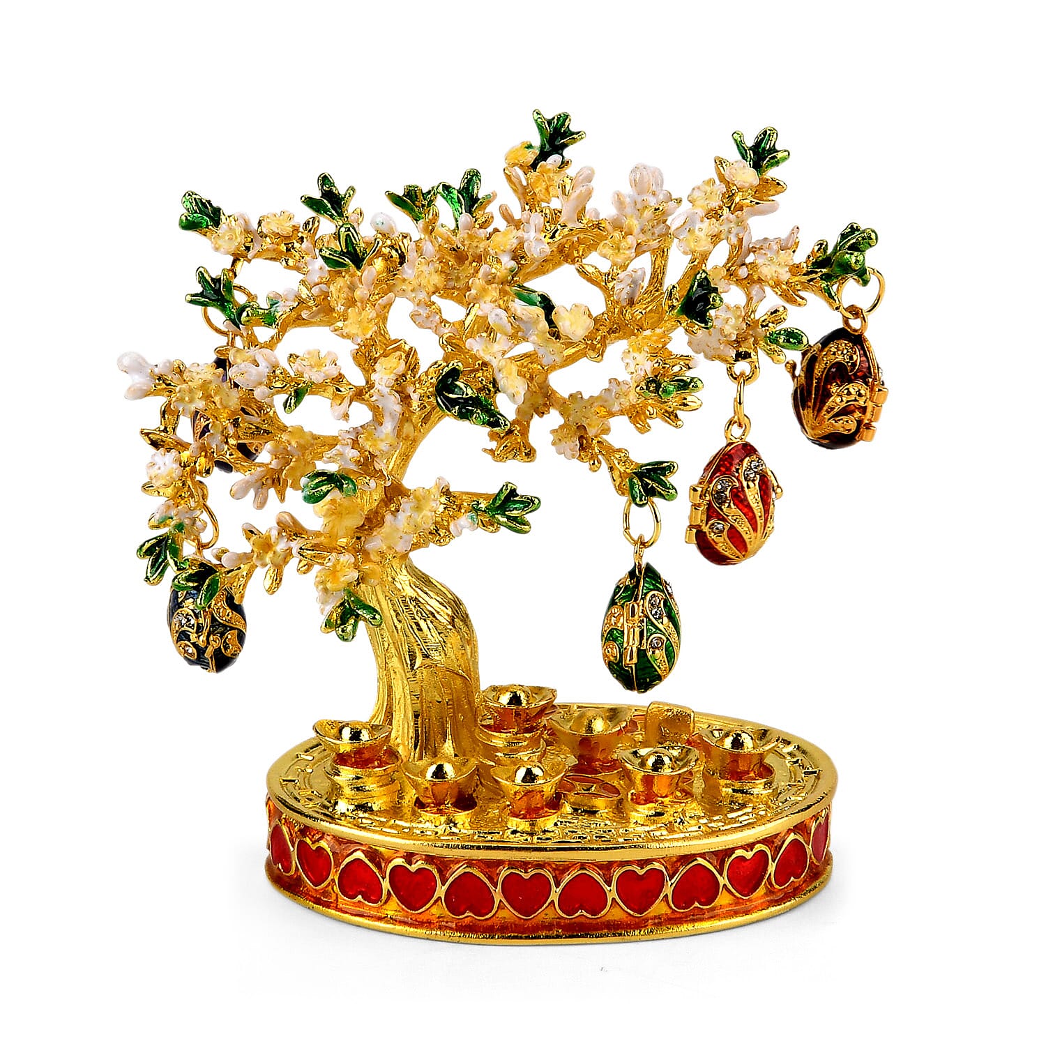 Livmore Feng Shui Activating Prosperity Tree Trinket Box with Easter Egg - White