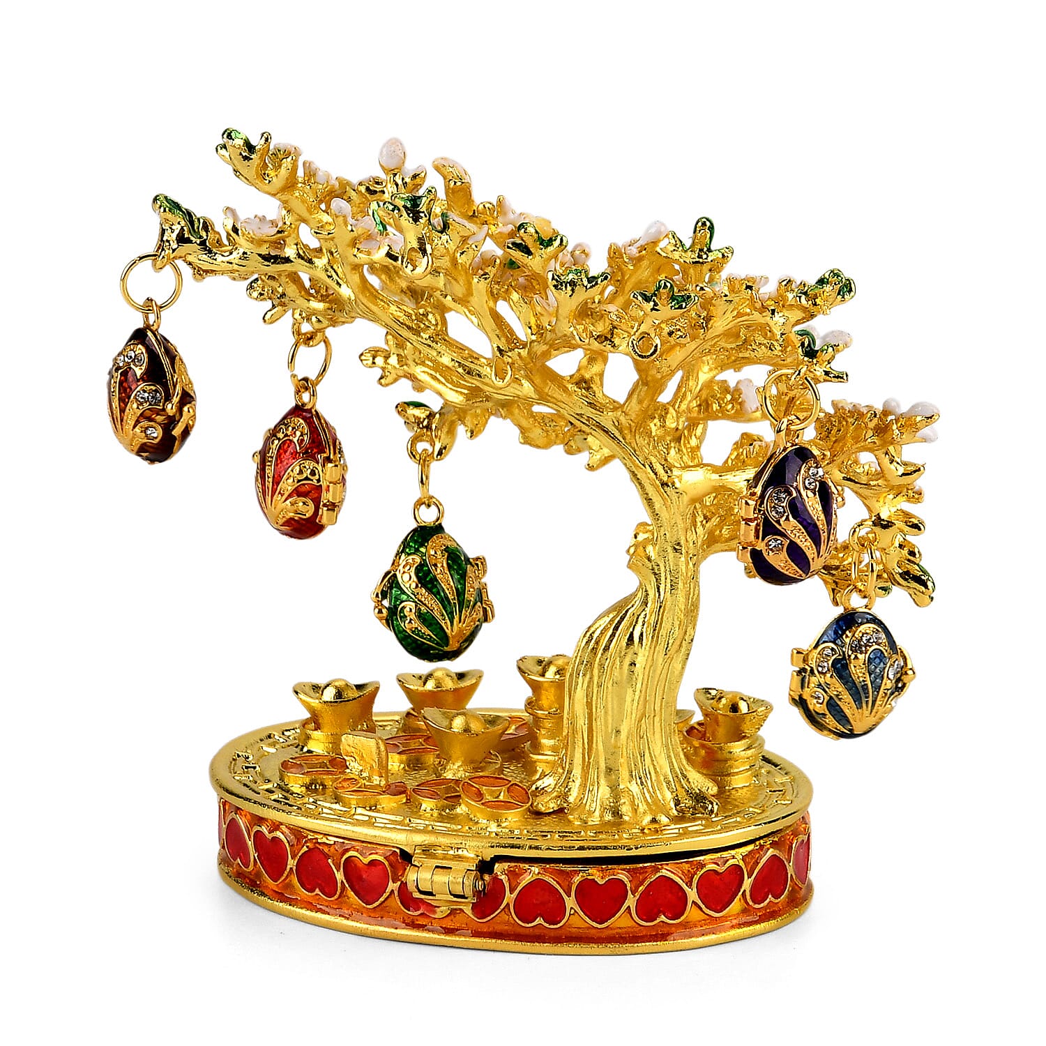 Livmore Feng Shui Activating Prosperity Tree Trinket Box with Easter Egg - White