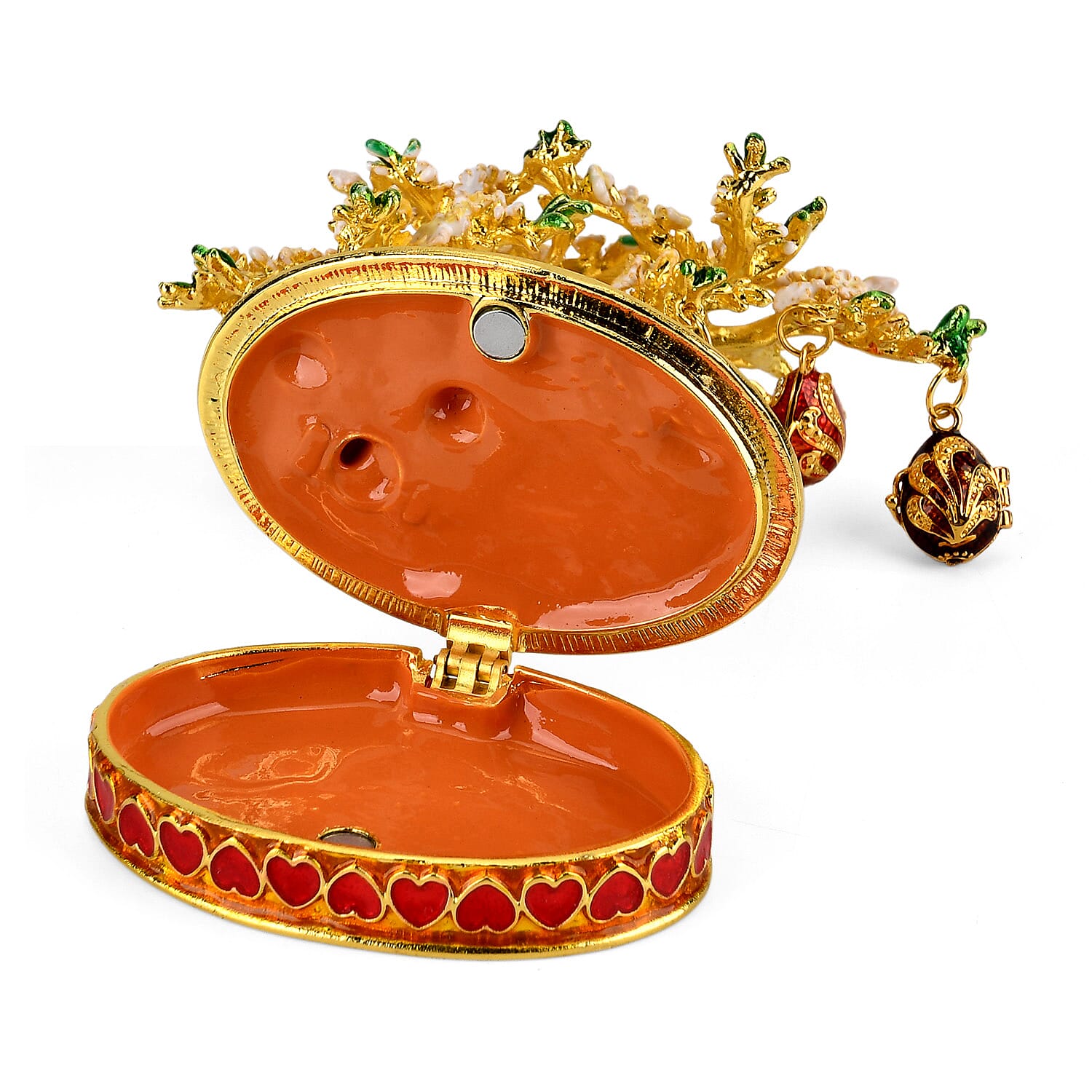 Livmore Feng Shui Activating Prosperity Tree Trinket Box with Easter Egg - White