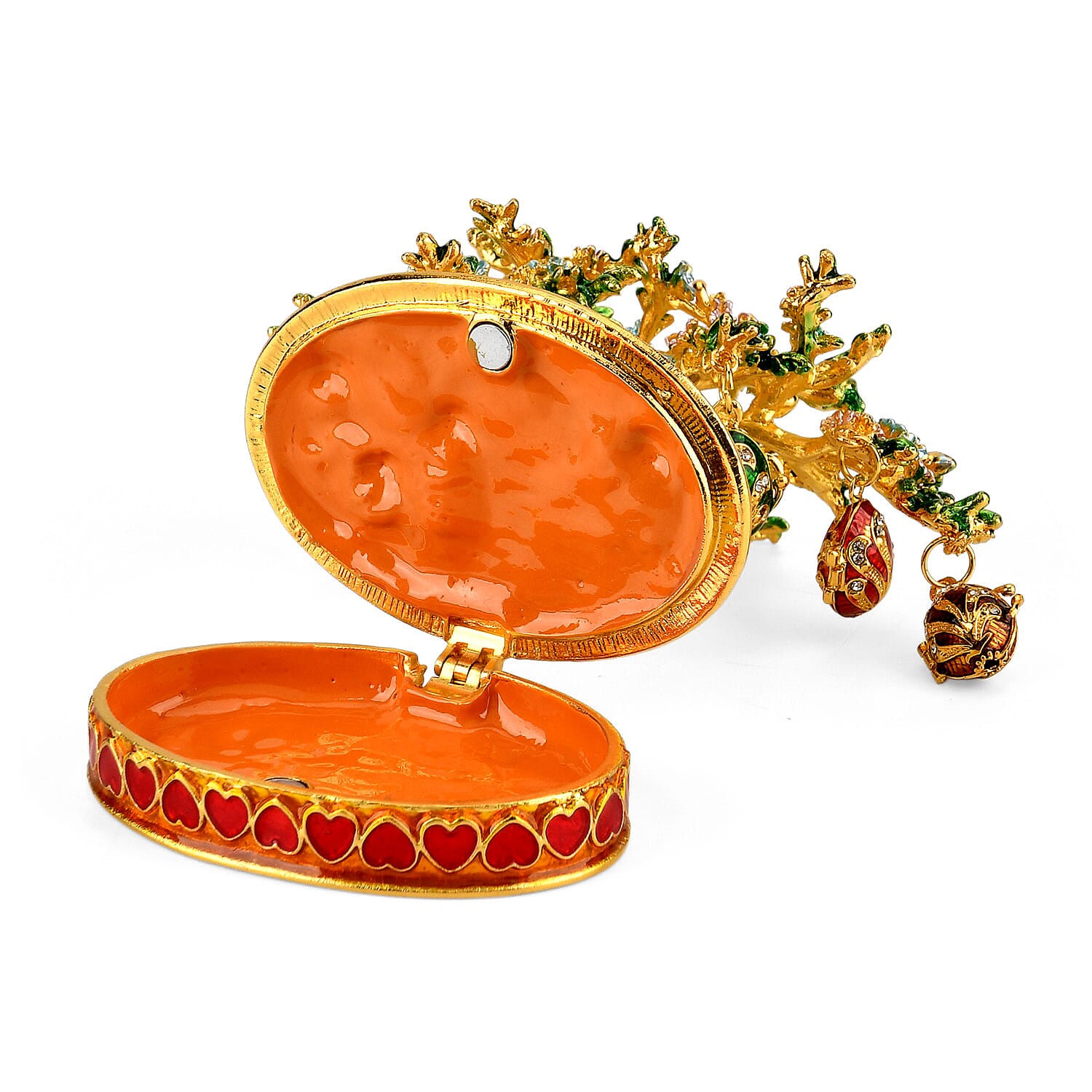 Livmore Feng Shui Activating Prosperity Tree Trinket Box with Easter Egg - Green