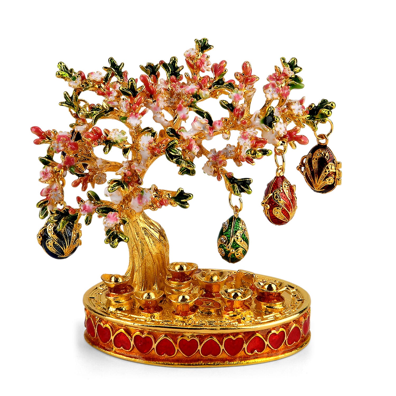 Livmore Feng Shui Activating Prosperity Tree Trinket Box with Easter Egg - Pink