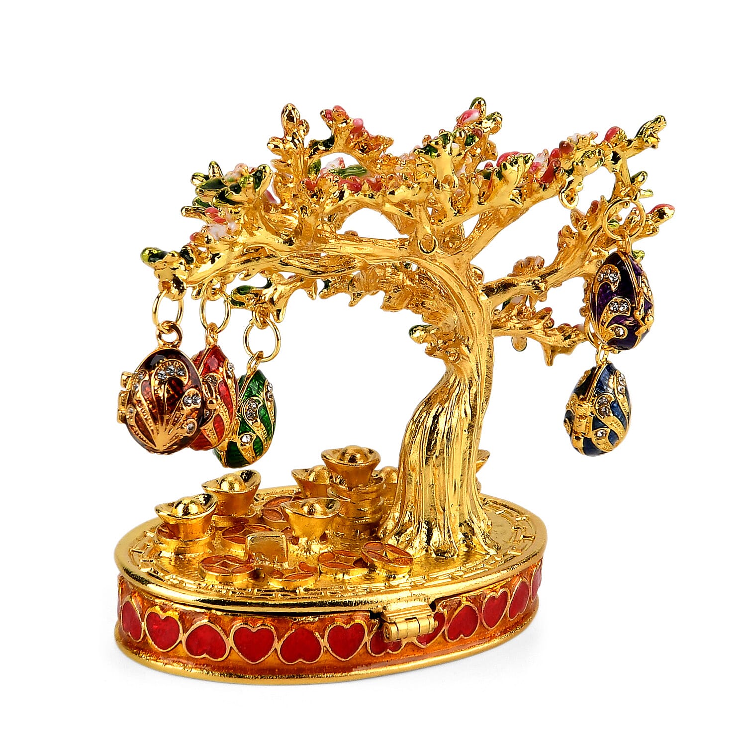 Livmore Feng Shui Activating Prosperity Tree Trinket Box with Easter Egg - Pink