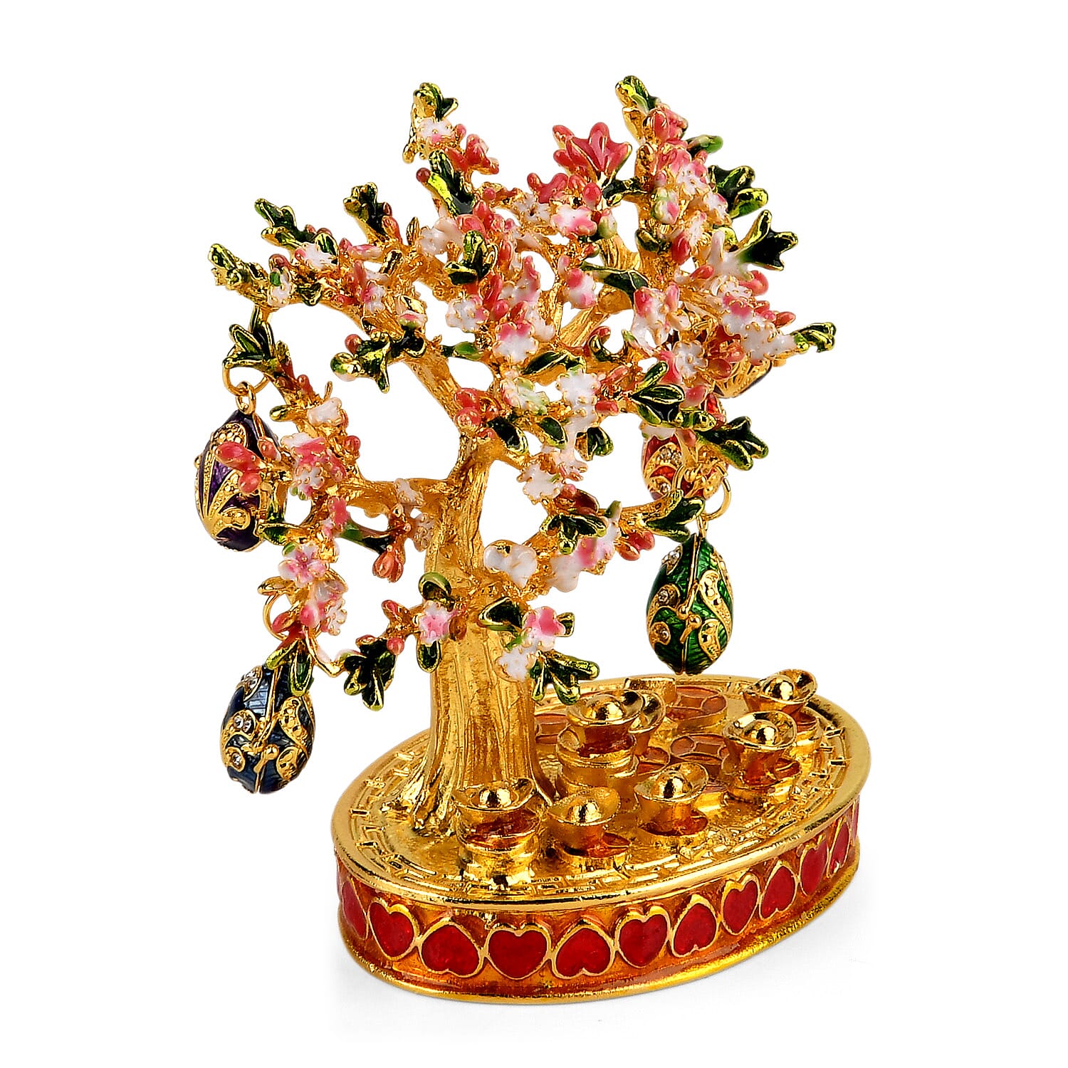 Livmore Feng Shui Activating Prosperity Tree Trinket Box with Easter Egg - Pink