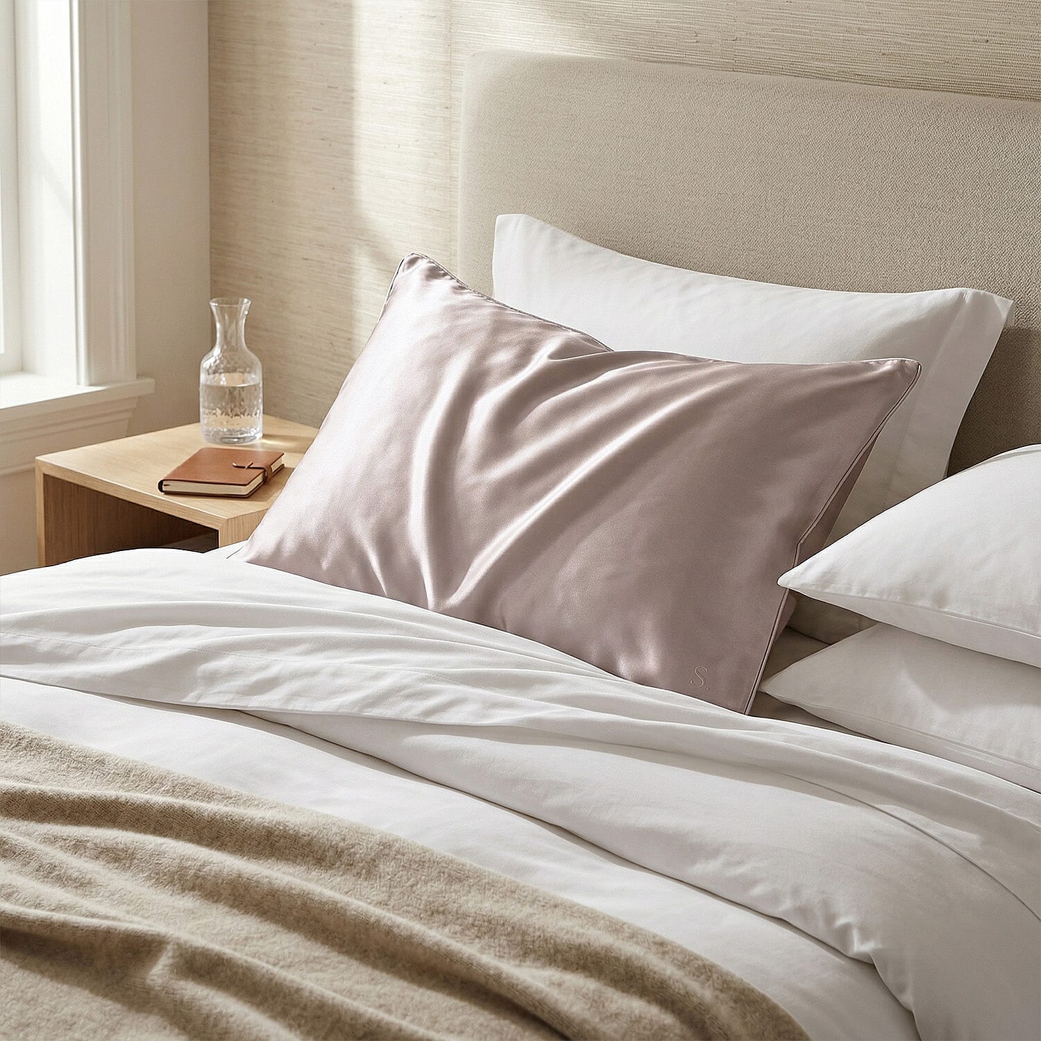 Hush-Haven-Nylon-Solid-Color-Pillow-Case-and-Cover-Size-50x1-cm-Cream