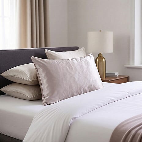 Hush Haven Nylon Solid Color Pillow Case and Cover (Size 50x1 cm) - Cream