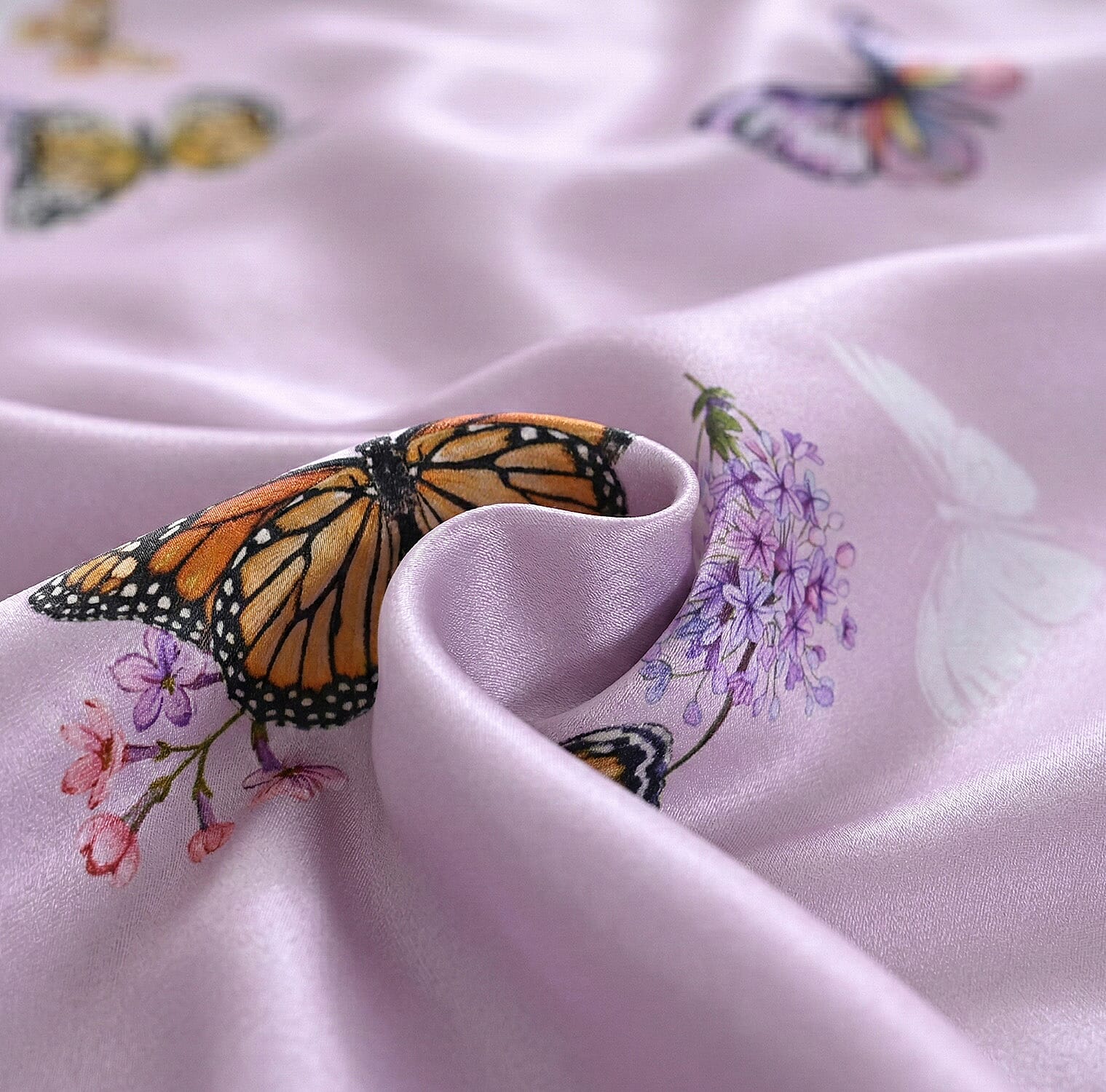 LA Marey Signature Set of 3 100% Mulberry Silk Fitted Sheets & 2 MOP Button Pillowcases (200 x 150 cm) - Pink