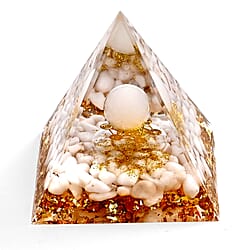 Handcrafted Crystal Pyramid Ornament (6cm) - White