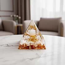 Handcrafted Crystal Pyramid Ornament (6cm) - White