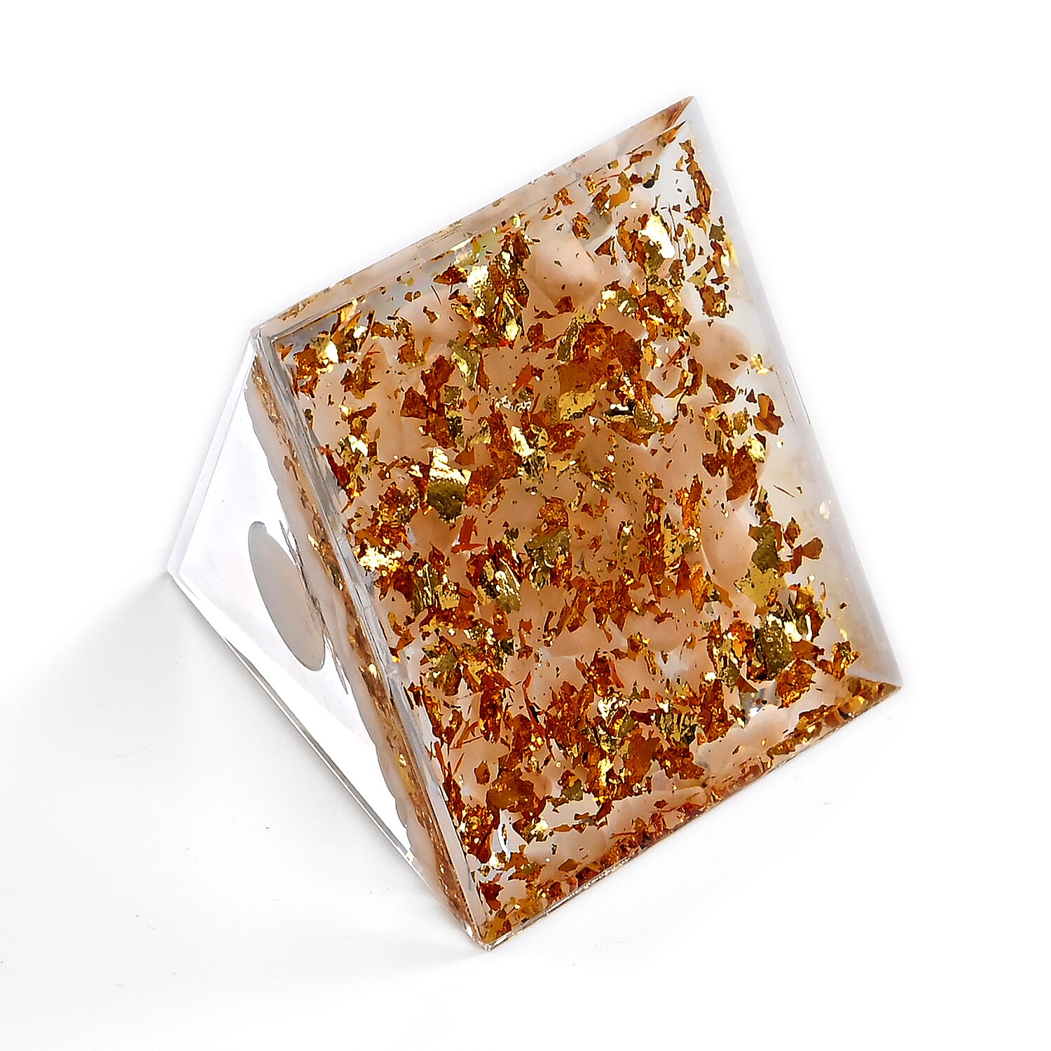 Handcrafted Crystal Pyramid Ornament (6cm) - White