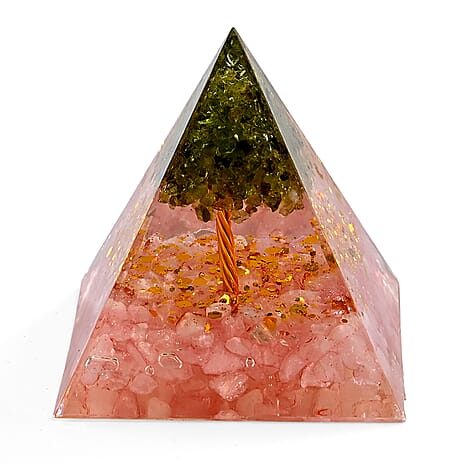 Handcrafted Crystal Pyramid Ornament (6cm) - Pink