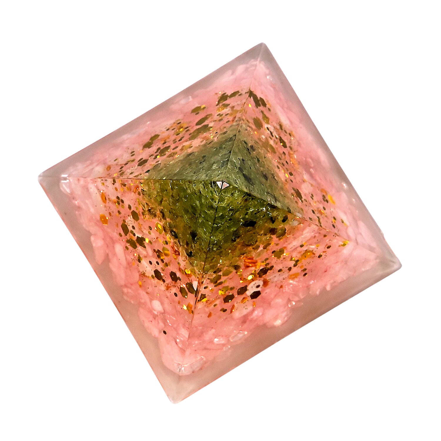 Handcrafted Crystal Pyramid Ornament (6cm) - Pink