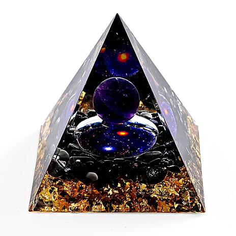 Handcrafted Crystal Pyramid Ornament (6cm) - Purple