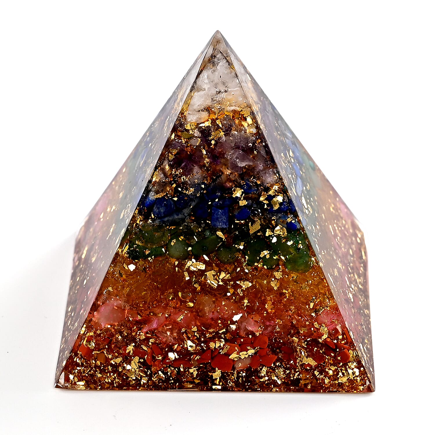 Handcrafted Crystal Pyramid Ornament (6cm) - Multi Colour