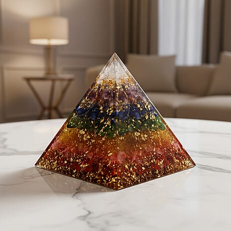 Handcrafted Crystal Pyramid Ornament (6cm) - Multi Colour