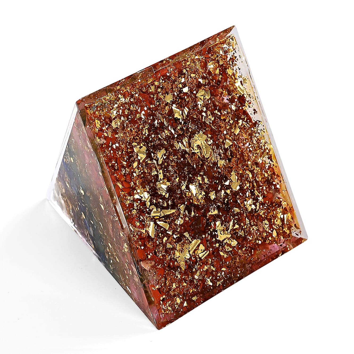 Handcrafted Crystal Pyramid Ornament (6cm) - Multi Colour