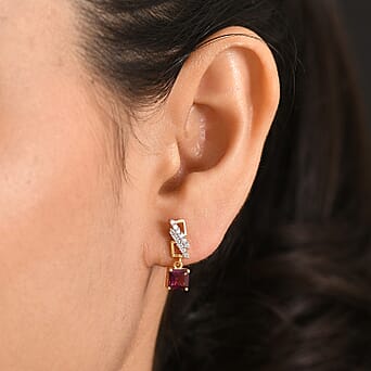 https://tjcuk.sirv.com/Products/84/1/8412070/D-Joy-Rhodolite-Garnet-White-Zircon-Dangling-Earring-in-18K-YG-Plating_8412070_2.jpg?w=342&h=342