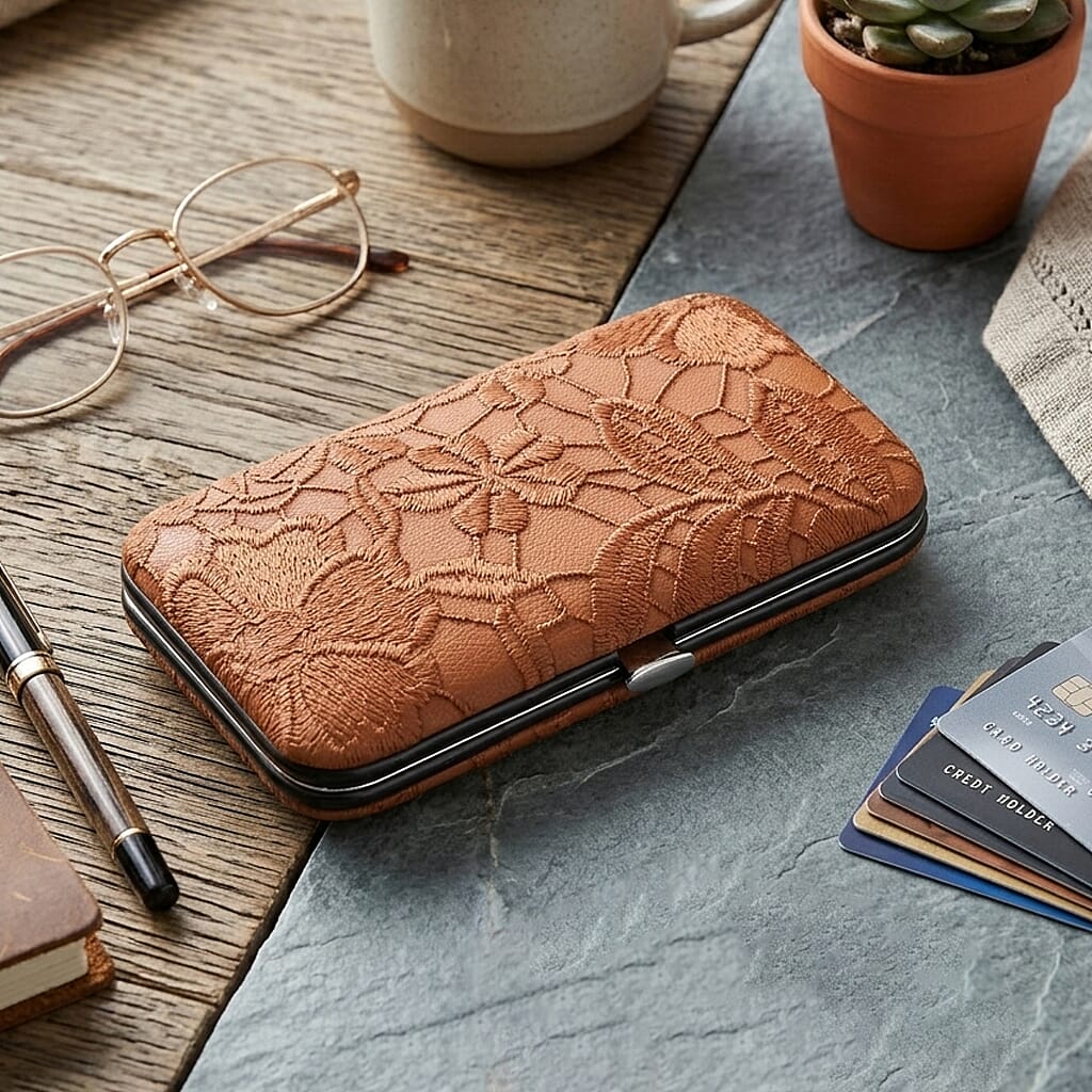 Bliss - Beyond 10 Piece Stainless Steel Embossed Manicure Set - Brown