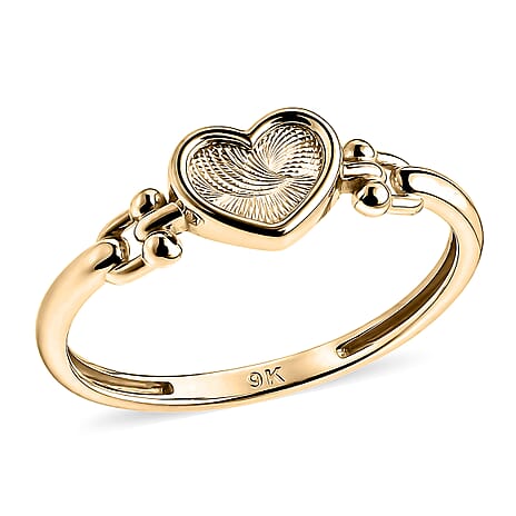 Close Out Deal- Royal Bali 9K Yellow Gold Heart Ring