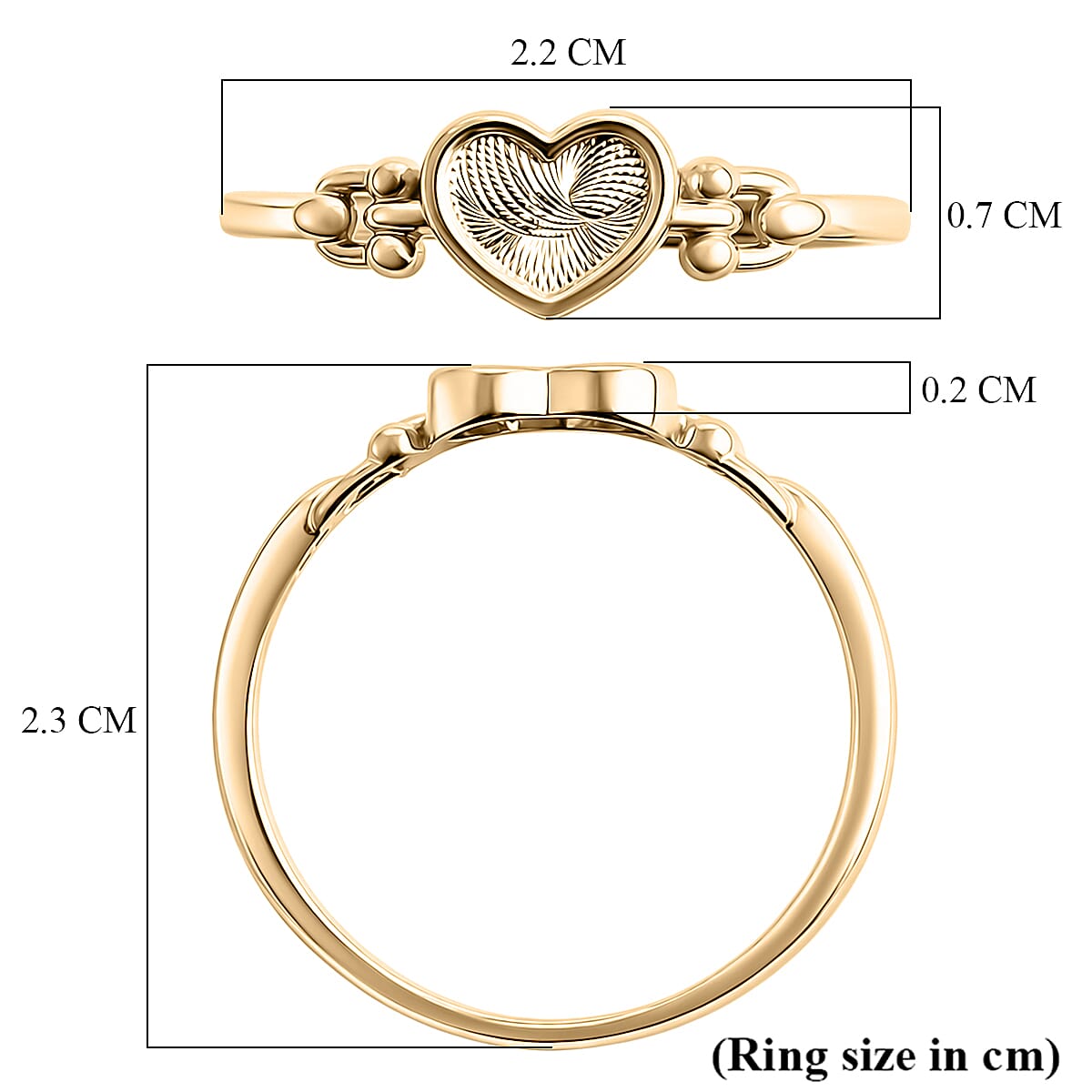 Close Out Deal- Royal Bali 9K Yellow Gold Heart Ring