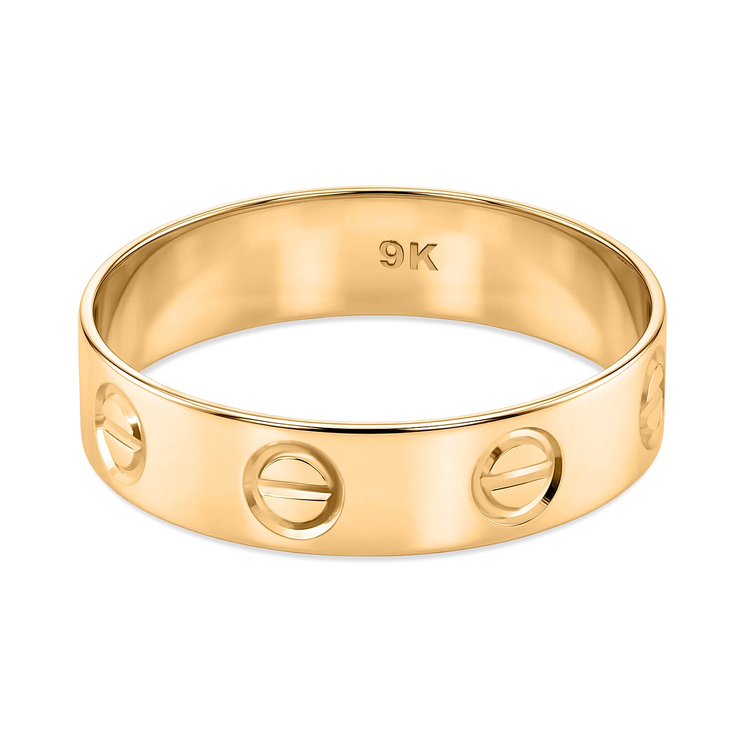9K Yellow Gold Screw Band Ring, Gold Wt. 1.40 Gms