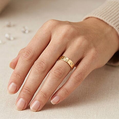 Designer Inspired- 9K Yellow Gold Screw Band Ring