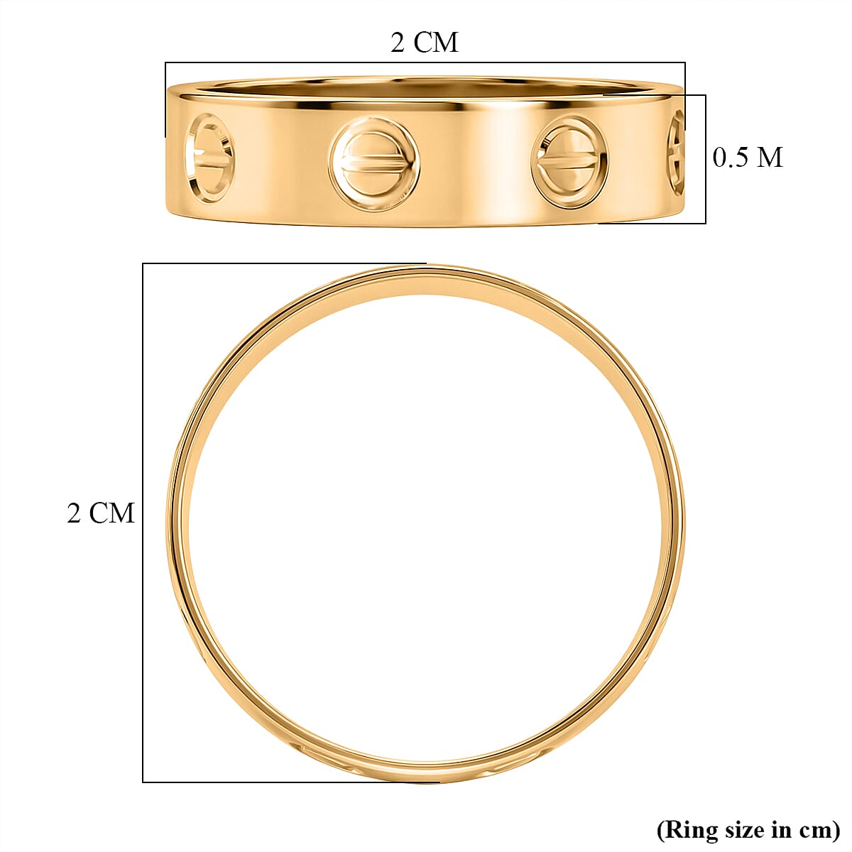 9K Yellow Gold Screw Band Ring, Gold Wt. 1.40 Gms