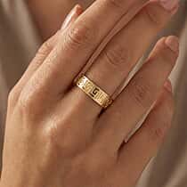 9K Yellow Gold Greek Key Ring