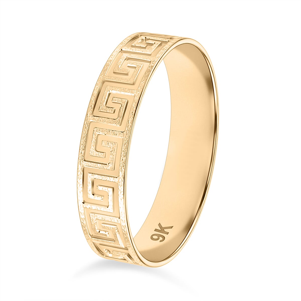 9K Yellow Gold Greek Key Ring