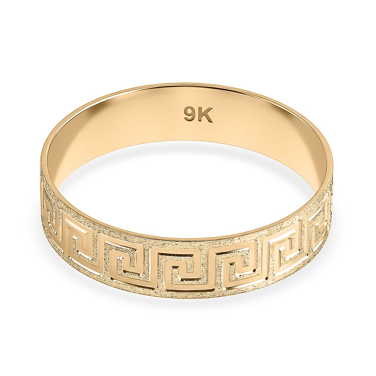 9K Yellow Gold Greek Key Ring