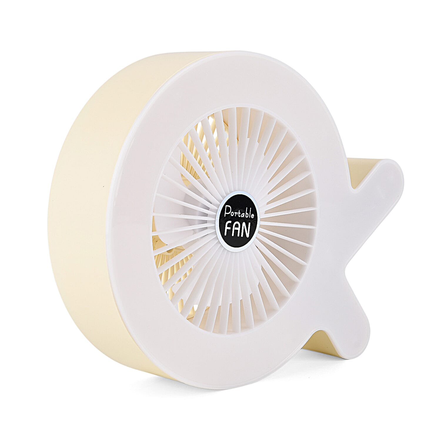 Rainbow Portable Desk Fan - 1200mAh Rechargeable (17 x 21cm) - Beige