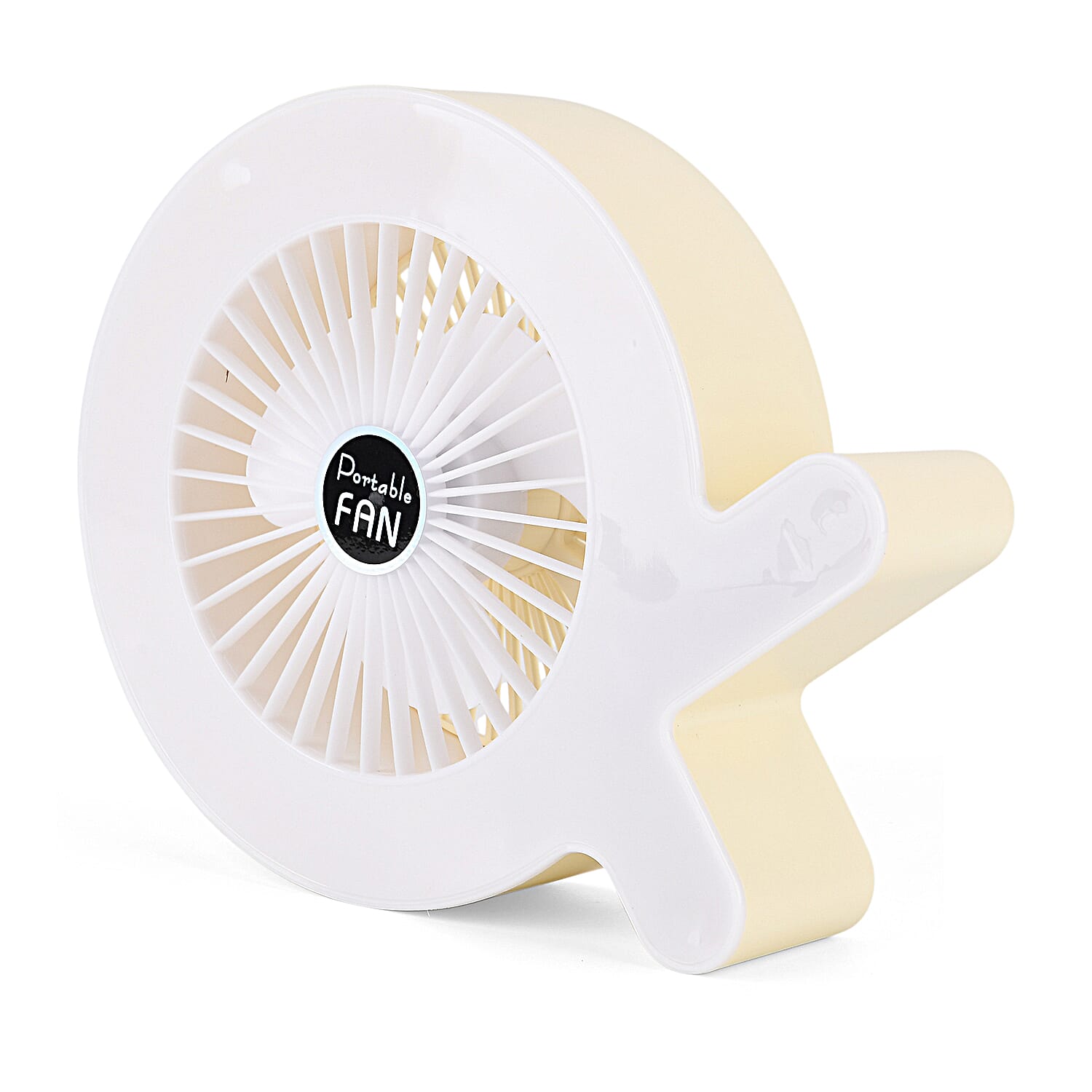 Rainbow Portable Desk Fan - 1200mAh Rechargeable (17 x 21cm) - Beige