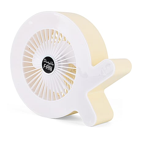 Rainbow Portable Desk Fan - 1200mAh Rechargeable (17 x 21cm) - Beige