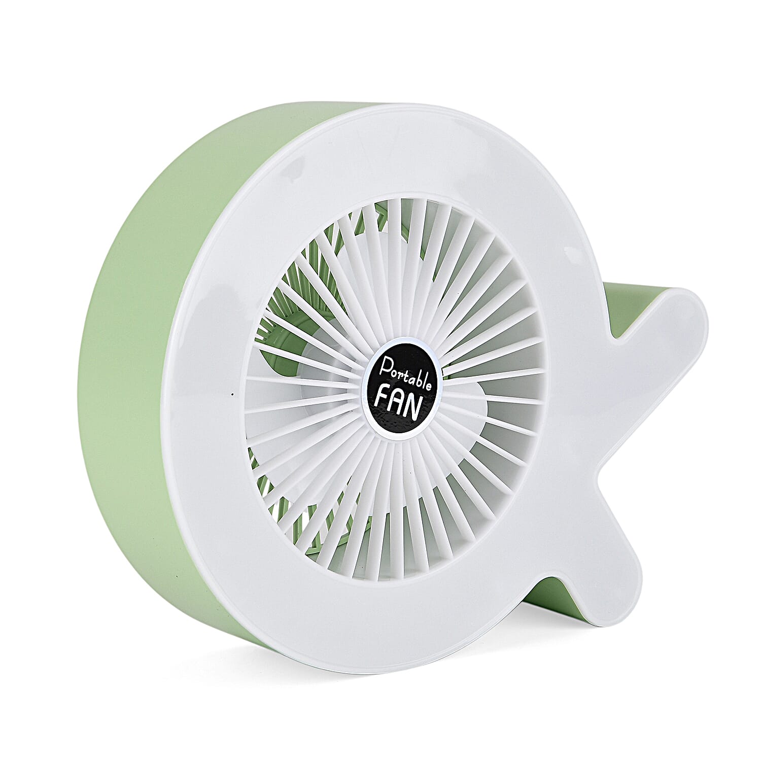 Rainbow Portable Desk Fan - 1200mAh Rechargeable (17 x 21cm) - Green - Beige