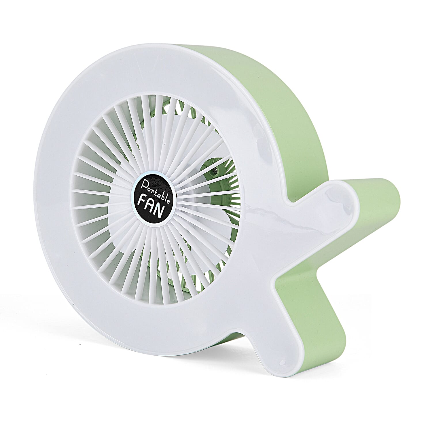Rainbow Portable Desk Fan - 1200mAh Rechargeable (17 x 21cm) - Green - Beige