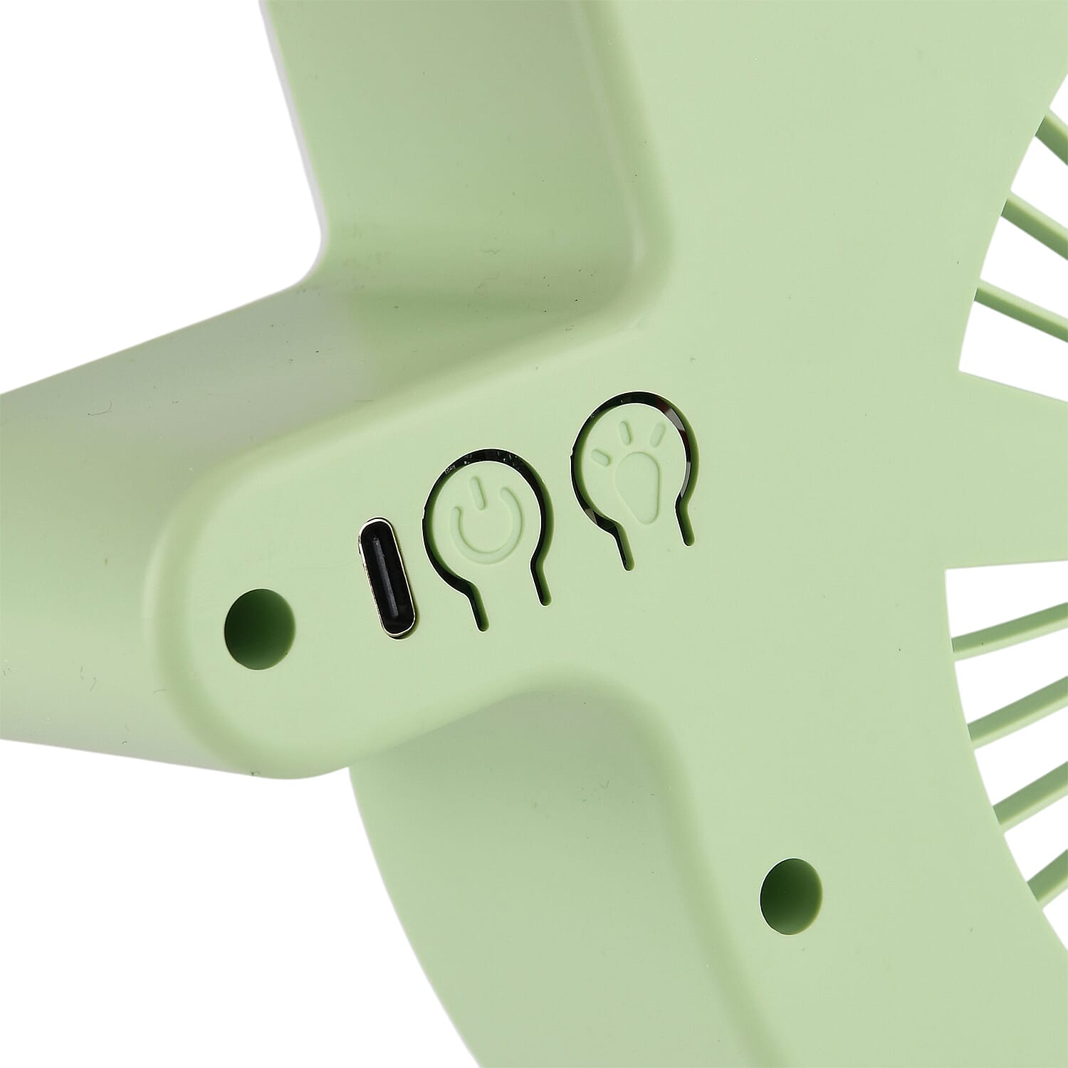Rainbow Portable Desk Fan - 1200mAh Rechargeable (17 x 21cm) - Green - Beige