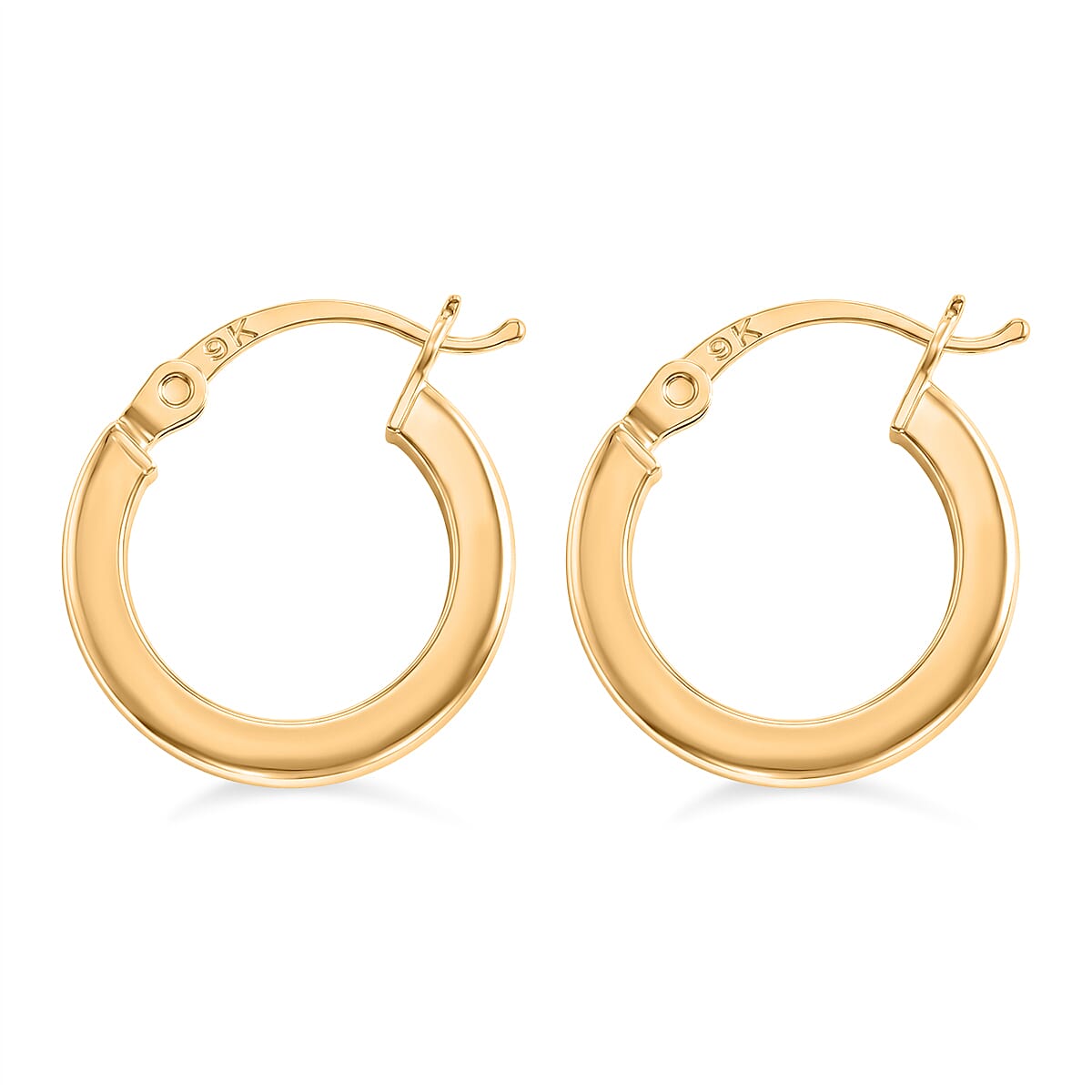 9K Yellow Gold Hoop Earring with Clasp