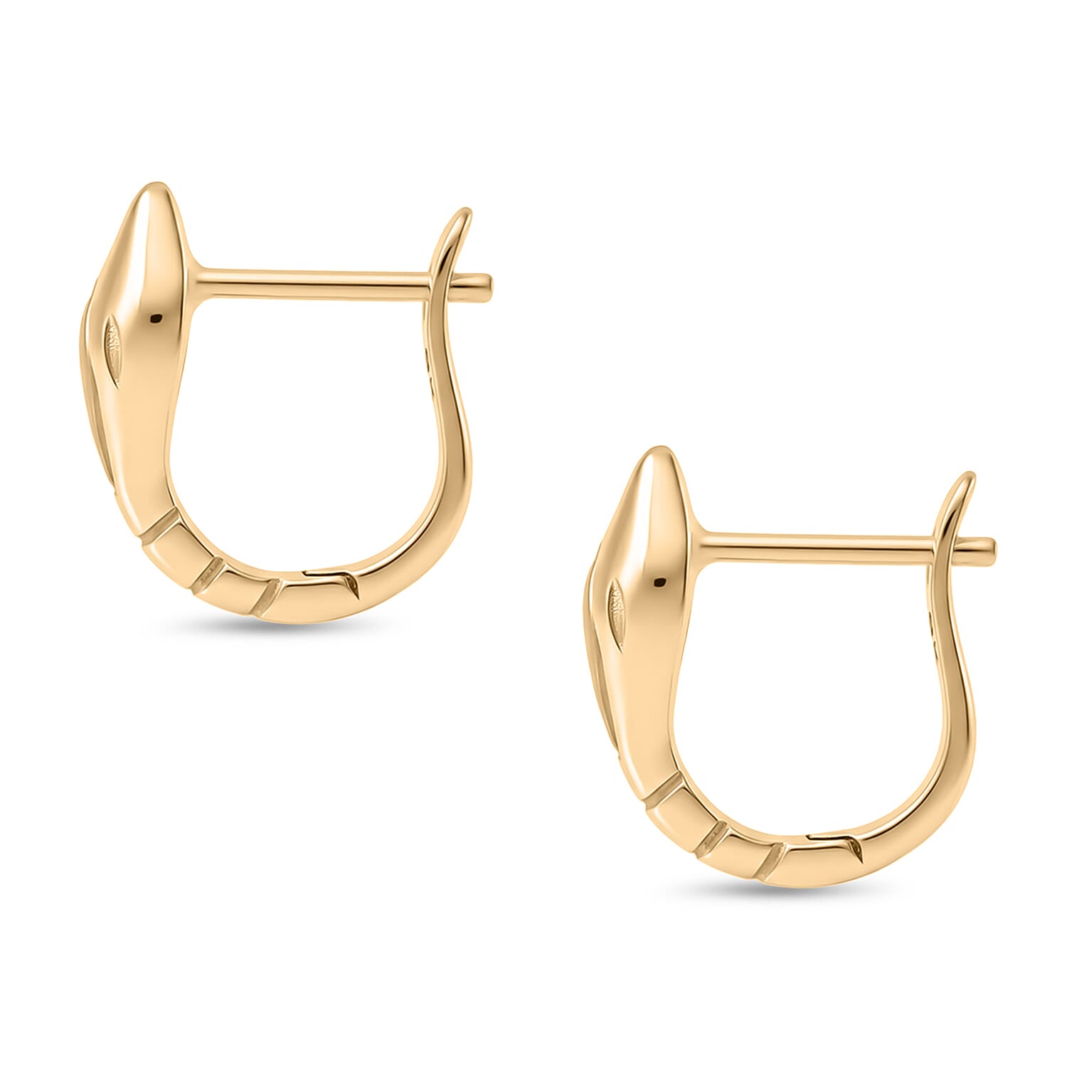 Royal Bali Collection - 9K Yellow Gold Hoop Earring with Clasp