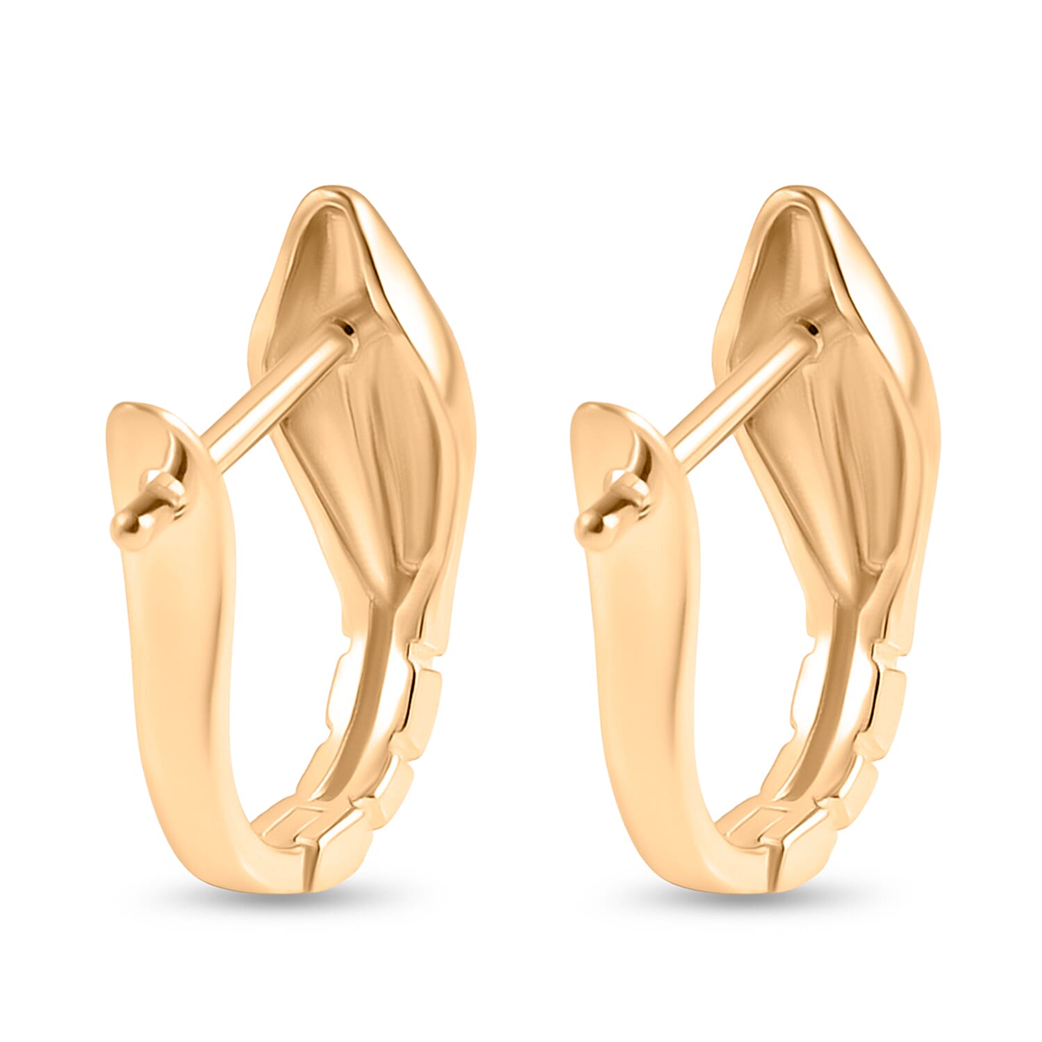Royal Bali Collection - 9K Yellow Gold Hoop Earring with Clasp