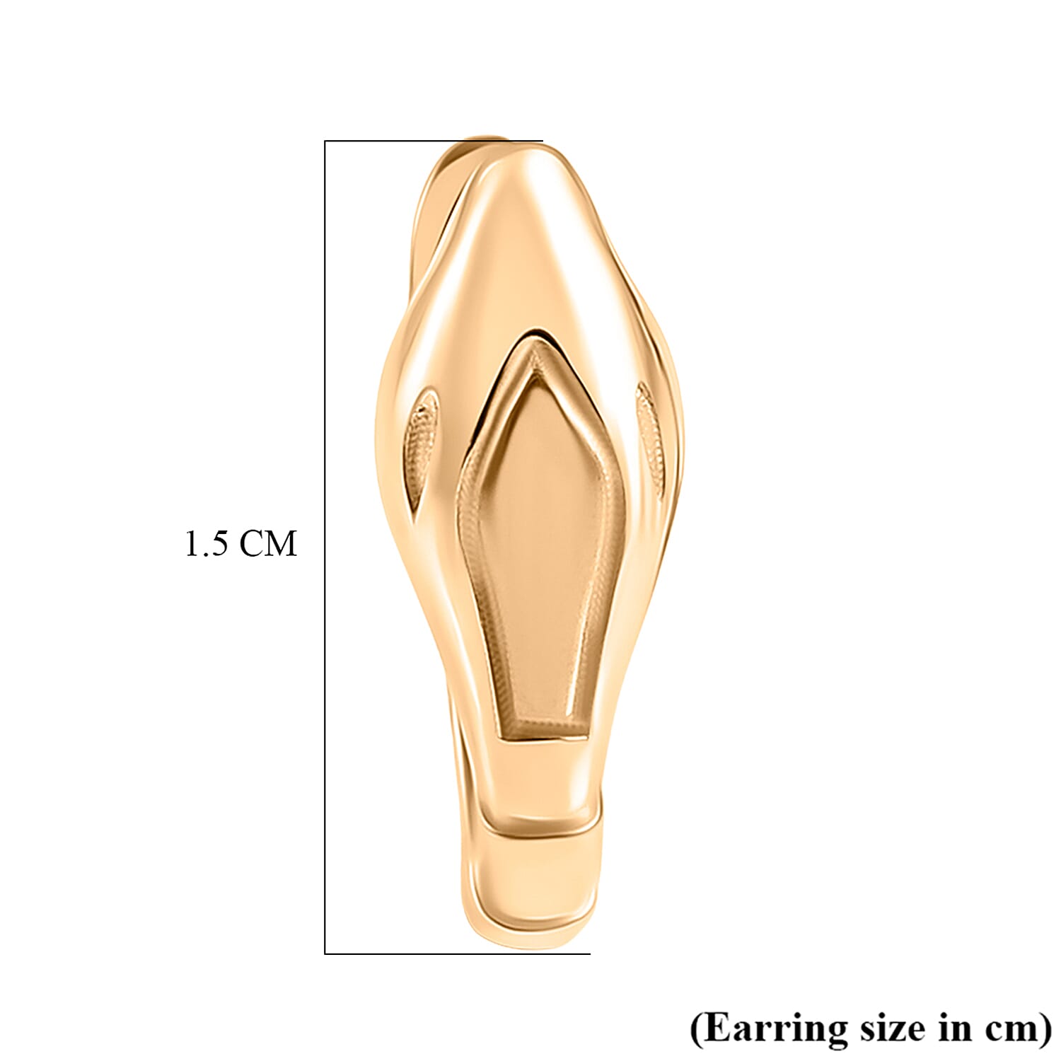 Royal Bali Collection - 9K Yellow Gold Hoop Earring with Clasp