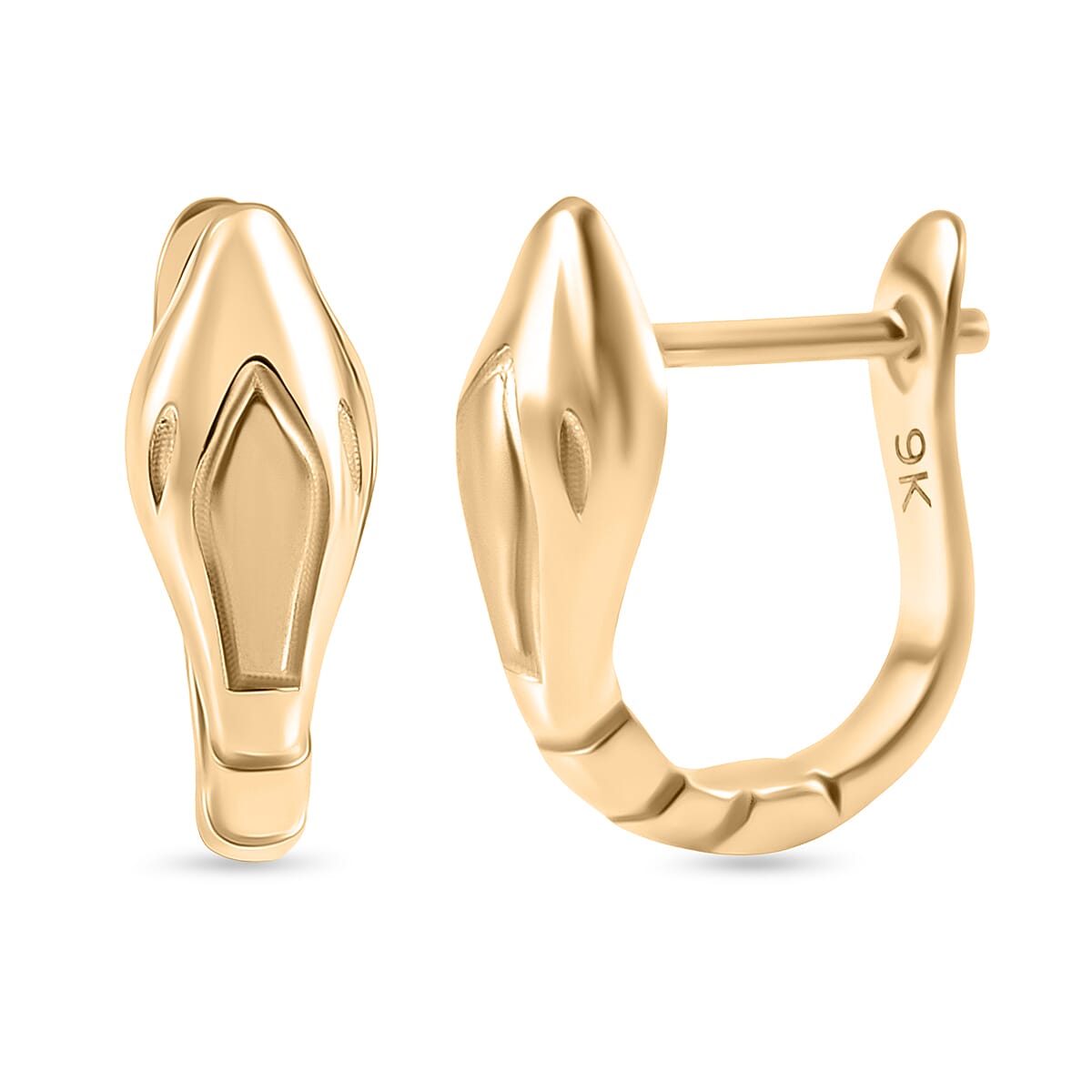 Designer Inspired Royal Bali Collection - 9K Yellow Gold Hoop Earring with Clasp