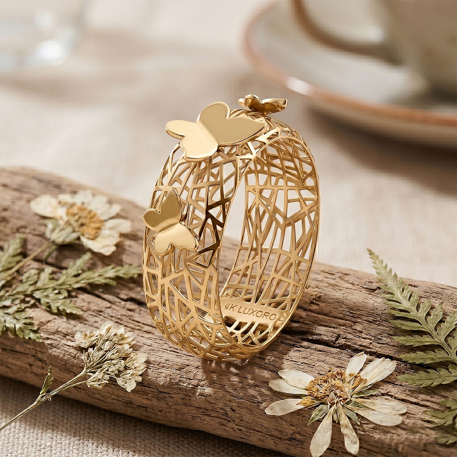 Luxoro 9K Yellow Gold Fancy Ring, Gold Wt.2.19 Gms
