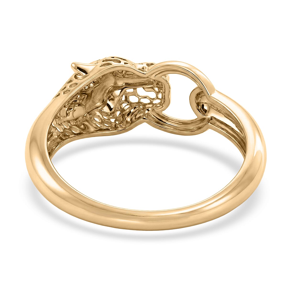 Luxoro 9K Yellow Gold Panther Ring, Gold Wt. 2.15 Gms